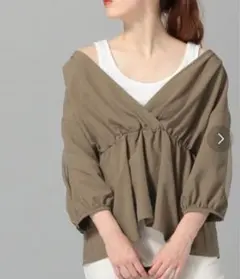 美品 JEANASIS 7分袖ブラウス ブラウン / FREE