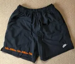 NIKE ウーブン ショートパンツ Sサイズ 黒 ナイロン ハーフ 刺繍ロゴ