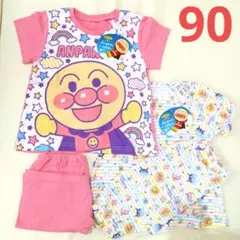 【新品タグ付】アンパンマン 半袖 パジャマ 部屋着 2セット 90cmのサムネイル