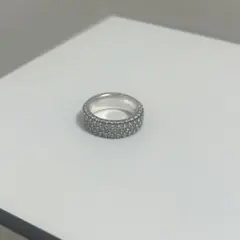 Pandora Timeless パヴェ トリプルロー シルバーリングのサムネイル