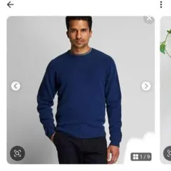 UNIQLO ユニクロ　プレミアムラムクルーネックセーター S ネイビー