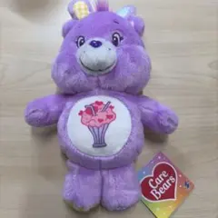ケアベア ぬいぐるみ パープル シェイク柄