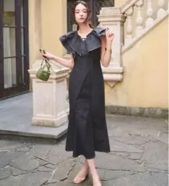 COCO DEAL リリアンカラット フリルデニムワンピース