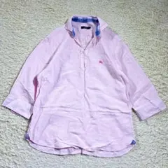 美品　Burberry Black label　スキッパーシャツ　リネン　3