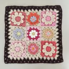 グラニースクエア　マルチカバー　かぎ針編み　ハンドメイド