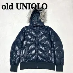 old UNIQLO ファーダウン 平成 お兄系ギャル y2k 鬼ファー　水色