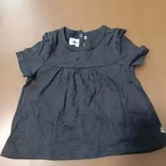 PETIT BATEAU ラメ入り半袖カットソー 24m/86cm　ネイビーのサムネイル