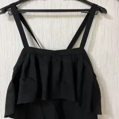 ブラック フリル オールインワン　サロペットのサムネイル