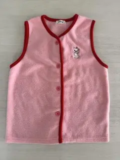 ピンク フリース スリーパー 猫刺繍 マリー 120cm