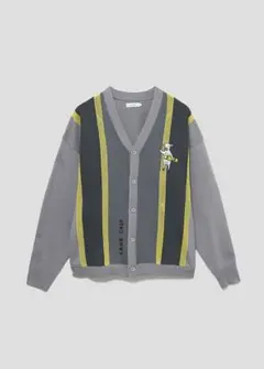 グラニフ　LAMB CHOP カーディガン グレー/イエロー