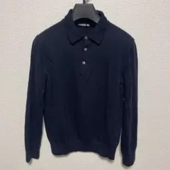 メルカリ市格安セール ANDREA FENZI ネイビー ウールポロシャツ50