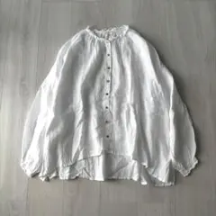 a+koloni(コロニー) ベルギーリネンフリルブラウスのサムネイル