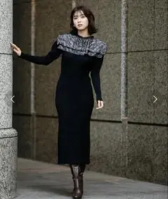 シフォン ロングワンピース