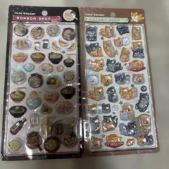 ボンボンドロップシール 2枚セット ラーメン 柴犬 ほっこり ボンドロ