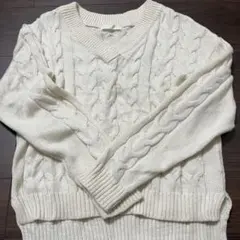 【おまとめ割引可】Chicoのケーブルニット　セーターホワイト