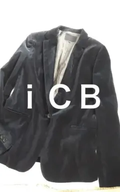 ｉCBテーラードジャケット ダークグレー、ブラック42 オンワード樫山　ビロード