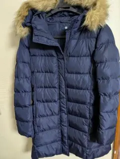 UNIQLO キッズ☻♪中綿ダウンコート♡紺 フード付き 150cm