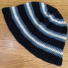 コットン バケットハット クロシェハット クラッシャーハット 手編みバケハ214