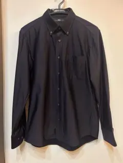 【美品】UNIQLO ノンアイロンジャージーシャツ　 長袖　 濃紺　Mサイズ