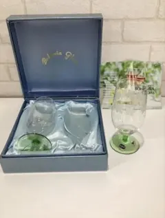 ★ BOHEMIA GLASS グリーン　保管品　ボヘミアグラス　ペアグラス