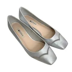 【DIANA】ダイアナ パンプス シルバー スクエアトゥ 24cm
