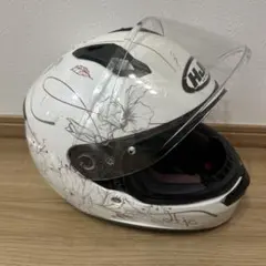 【正規品】HJC フルフェイスヘルメット ホワイト 花柄