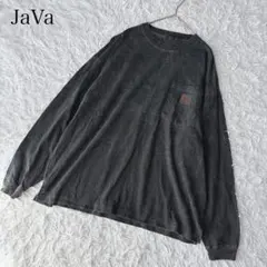 Java ジャバ　ロングTシャツ　チャコールグレー　ピグメント加工　ヴィンテージのサムネイル