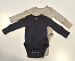 H&M オーガニックコットン　リブ編みロンパース 2枚セット