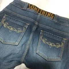 EDWIN SOMETHING スキニージーンズ デニムブルー
