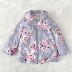 【極美品】ハッカキッズ リバーシブル中綿コート アウター 花柄 ドット 110