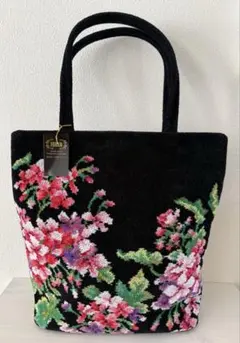 美品　FELIER フェイラー シュニール織《ゼラニウム》柄　トートバッグ