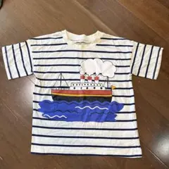 mini rodini 船プリント Tシャツ 7-9歳