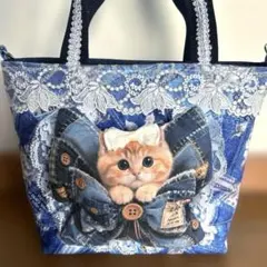 コヤンイサムチョン　パネル生地　猫　トートバッグ　♡