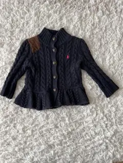 ネイビー ケーブルニット カーディガン