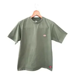 【人気カーキ】ディッキーズ ワンポイント刺繍ロゴTシャツ Mサイズ 厚手 半袖のサムネイル