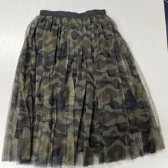 迷彩柄チュールフレアスカート