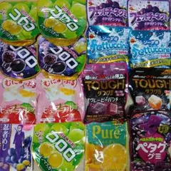 グミ　16袋　忍者めし　コロロ　タフグミ　フェットチーネグミ　ピュレグミのサムネイル
