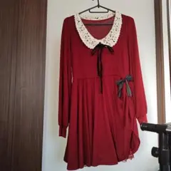 赤　ワンピース　ミニ