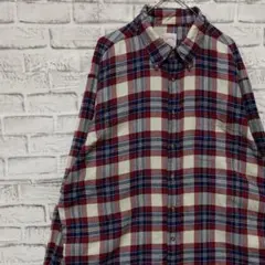 ブルックスブラザーズ長袖シャツ！レッドブルーチェックL 0407