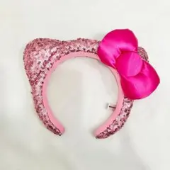 【ユニバ】 キティカチューシャ スパンコール ピンク