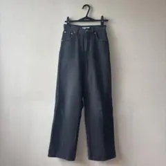 【美品】WEGO ブラックストレートデニム