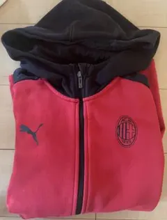 イタリアサッカーセリエA赤黒acミランジャージパーカー長袖プーマジップアッパー