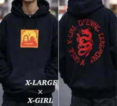 X-GIRL × X-LARGE コラボ ブラック オープンセレモニー パーカー