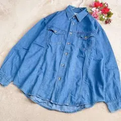 【FELISSIMO MINIフェリシモミニ】デニムシャツ 長袖 ブルー Ｍのサムネイル