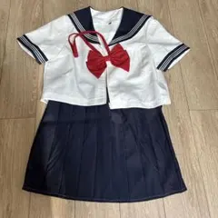 セーラー服上下 コスプレ　5L ホワイト/ネイビー/レッド