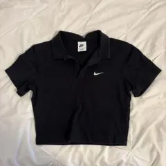 Nike 黒 クロップドポロシャツ 半袖　短丈