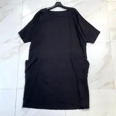 希少♡ヤンマ産業 リネン サイドポケットロングワンピース ブラック yamma