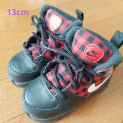 NIKE☆MANOA ハイカットシューズ☆13cm チェック柄