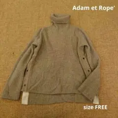 比較的綺麗　アダムエロペ　タートルニット　グレー　フリー