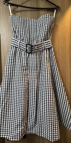 最終値下げ　ギンガムチェック柄ひざ丈ワンピース